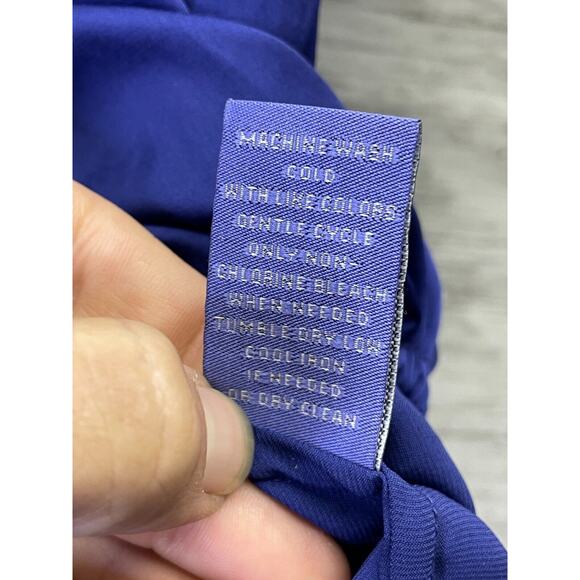 Vivienne Tam Blouse XS Womens Violet Purple Short Sleeve Satin Hi Low - Picture 9 of 10